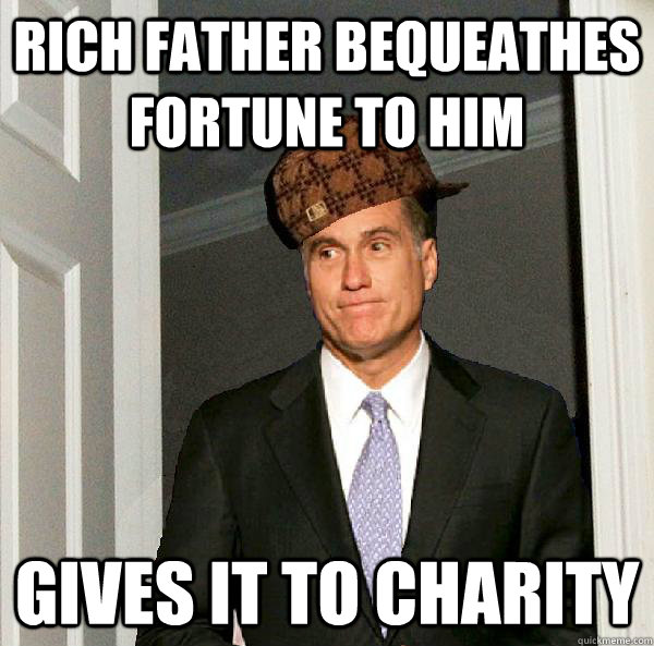 rich father bequeathes fortune to him gives it to charity - rich father bequeathes fortune to him gives it to charity  Misc