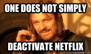 One does not simply Deactivate netflix  Boromir