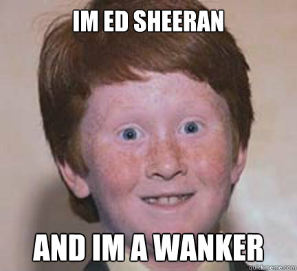 Im ED Sheeran and im a wanker - Im ED Sheeran and im a wanker  Over Confident Ginger