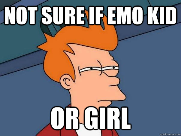 Not sure if Emo Kid or Girl  Colorblind Futurama Fry