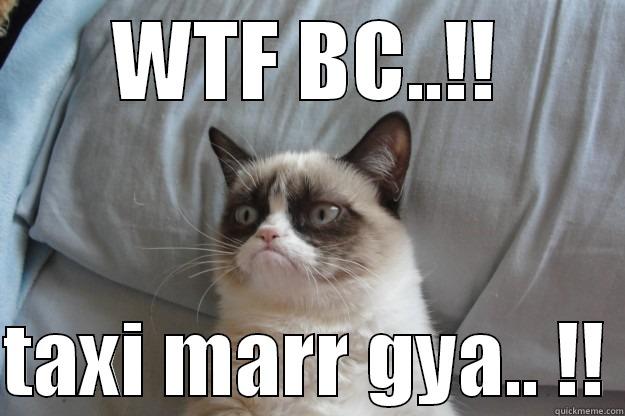 rip taxi - WTF BC..!!  TAXI MARR GYA.. !! Grumpy Cat