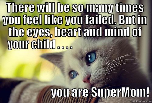 cat failure - THERE WILL BE SO MANY TIMES YOU FEEL LIKE YOU FAILED. BUT IN THE EYES, HEART AND MIND OF YOUR CHILD . . . .                                                           YOU ARE SUPERMOM! First World Problems Cat