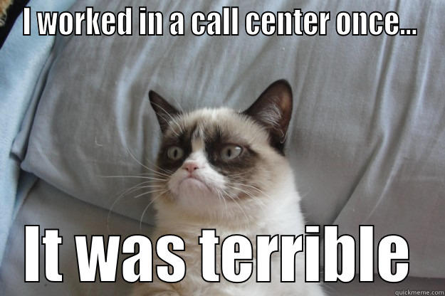 I WORKED IN A CALL CENTER ONCE... IT WAS TERRIBLE Grumpy Cat