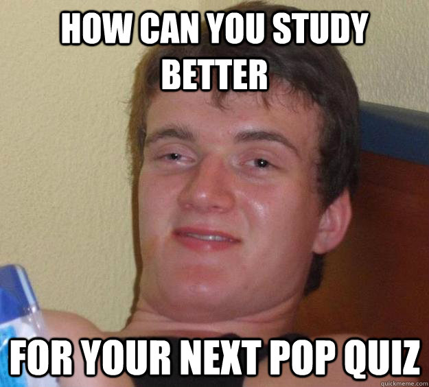 how can you study better for your next pop quiz  10 Guy