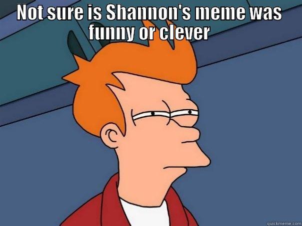 NOT SURE IS SHANNON'S MEME WAS FUNNY OR CLEVER  Futurama Fry