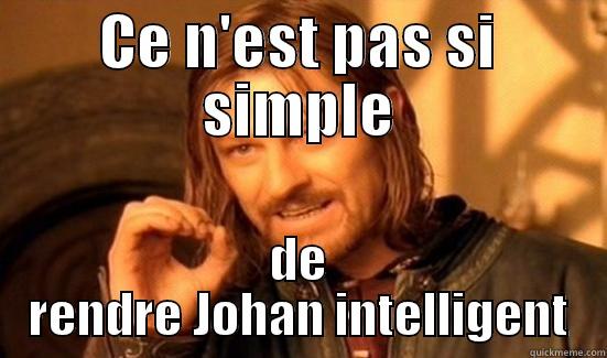 Ce n'est pas si simple - CE N'EST PAS SI SIMPLE DE RENDRE JOHAN INTELLIGENT Boromir