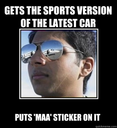 gets the sports version of the latest car puts 'MAA' sticker on it    Rich Delhi Boy