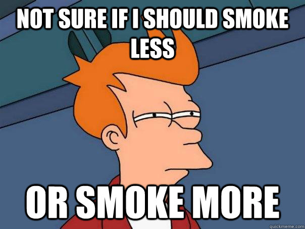 Not sure if i should smoke less Or smoke more  Futurama Fry