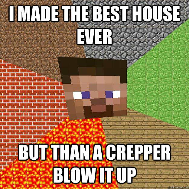 i made the best house ever but than a crepper blow it up  Minecraft