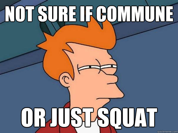 not sure if commune or just squat  Futurama Fry