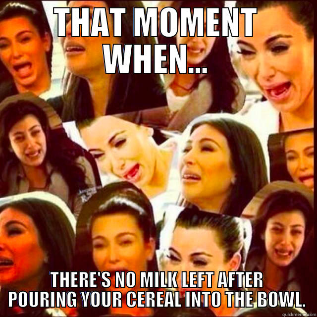 THAT MOMENT WHEN... THERE'S NO MILK LEFT AFTER POURING YOUR CEREAL INTO THE BOWL. Misc