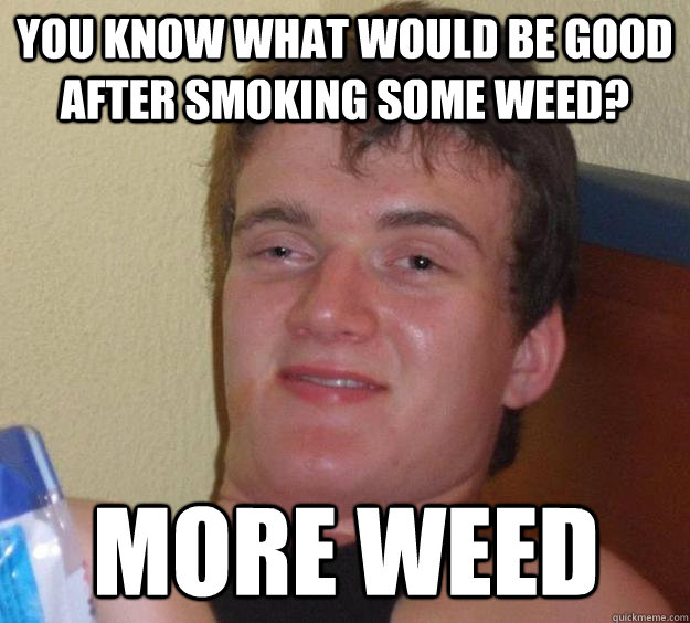 you know what would be good after smoking some weed? more weed - you know what would be good after smoking some weed? more weed  10 Guy