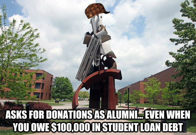  asks for donations as alumni... even when you owe $100,000 in student loan debt -  asks for donations as alumni... even when you owe $100,000 in student loan debt  Scumbag RIT