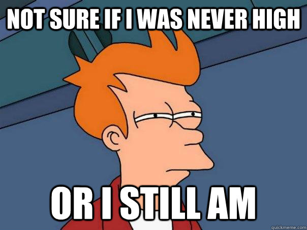 Not sure if I was never high Or I still am - Not sure if I was never high Or I still am  Futurama Fry