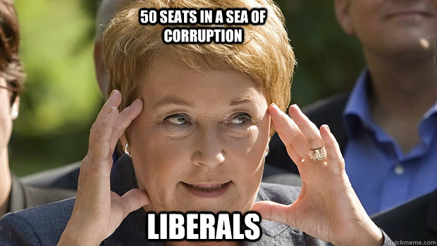 LIBERALS 50 Seats in a sea of Corruption  Politically Correct Pauline