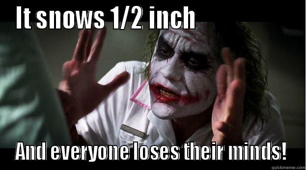 hihihi ji - IT SNOWS 1/2 INCH                     AND EVERYONE LOSES THEIR MINDS! Joker Mind Loss