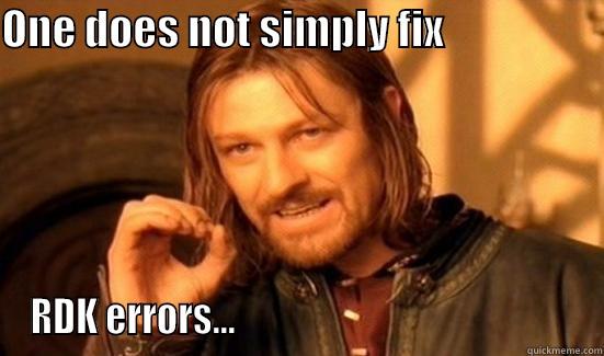 ONE DOES NOT SIMPLY FIX                    RDK ERRORS...                                              Boromir