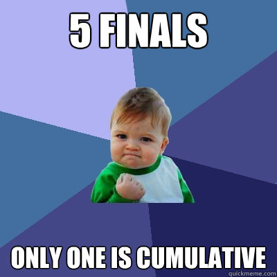 5 finals only one is cumulative  Success Kid