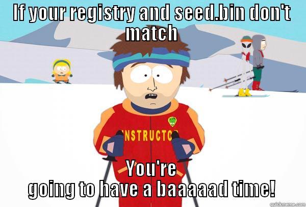 Encryption Woes - IF YOUR REGISTRY AND SEED.BIN DON'T MATCH YOU'RE GOING TO HAVE A BAAAAAD TIME! Super Cool Ski Instructor