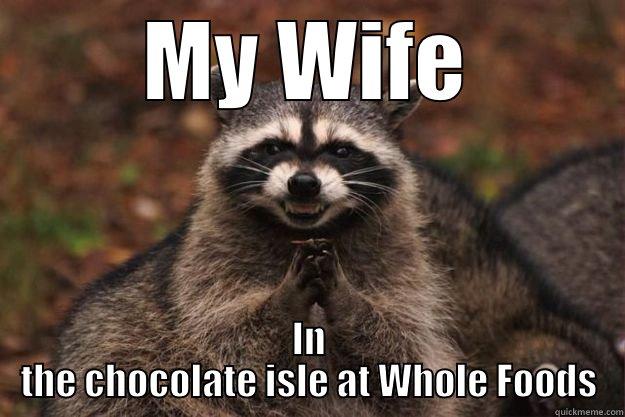 My Wife in the Chocolate Isle - MY WIFE IN THE CHOCOLATE ISLE AT WHOLE FOODS Evil Plotting Raccoon