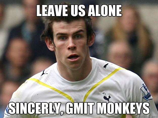 Leave us alone Sincerly, GMIT MONKEYS  