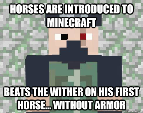 HORSES ARE INTRODUCED TO MINECRAFT Beats the wither on his first horse... without armor  ETHO IT