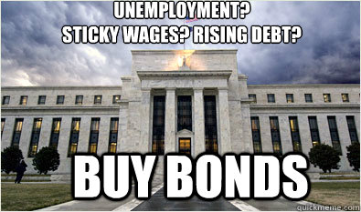 Unemployment? 
Sticky Wages? Rising Debt? Buy Bonds  Enabler Federal Reserve