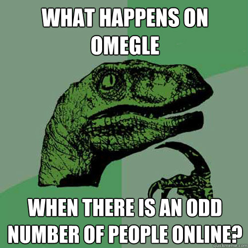 What happens on Omegle When there is an odd number of people online?  Philosoraptor