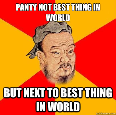 Panty not best thing in world But next to best thing in world - Panty not best thing in world But next to best thing in world  Confucius says