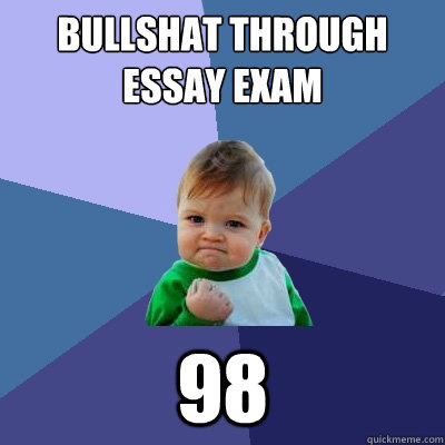 bullshat through essay exam 98  Success Kid