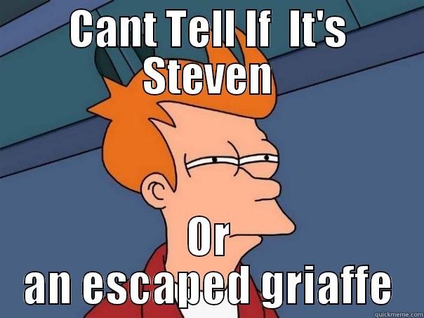 CANT TELL IF  IT'S STEVEN OR AN ESCAPED GRIAFFE Futurama Fry