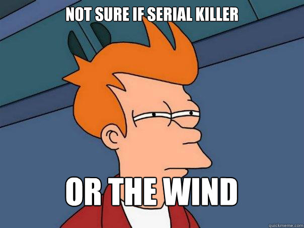 Not sure if serial killer Or the wind  Futurama Fry