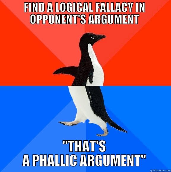 FIND A LOGICAL FALLACY IN OPPONENT'S ARGUMENT 