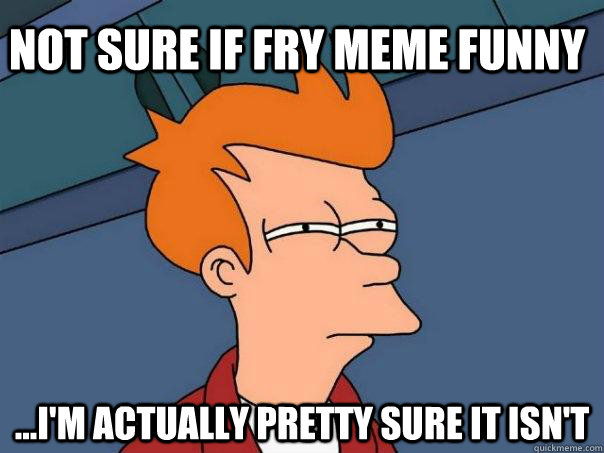 Not sure if Fry meme funny ...I'm actually pretty sure it isn't - Not sure if Fry meme funny ...I'm actually pretty sure it isn't  Futurama Fry