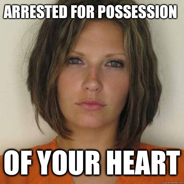 Arrested for possession  Of your heart  Attractive Convict