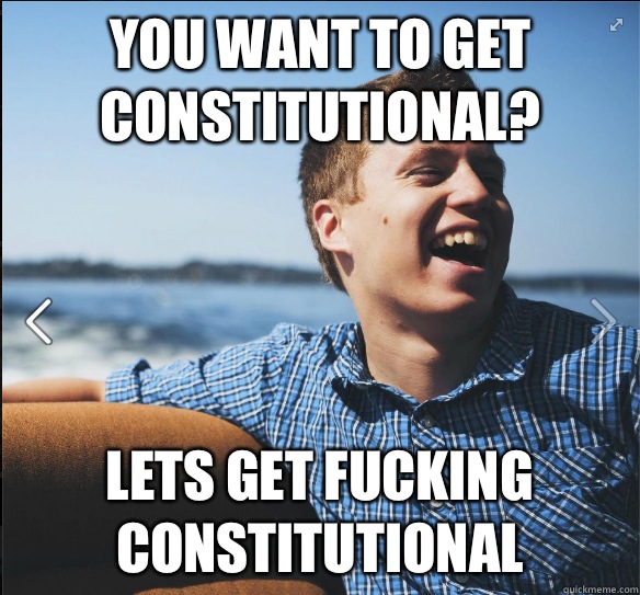 You want to get constitutional? Lets get fucking constitutional  suburb white kid