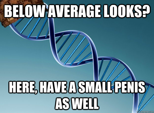 below average looks? here, have a small penis as well  Scumbag Genetics