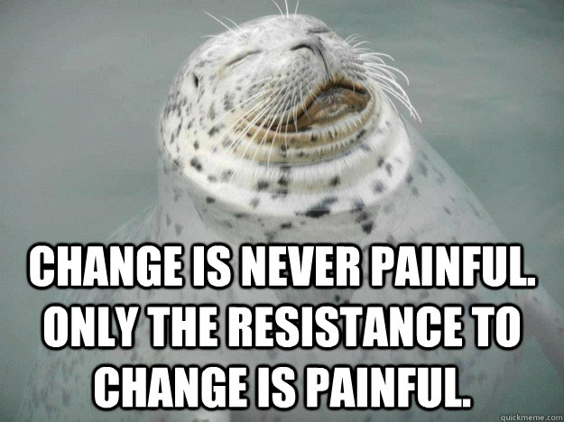 Change is never painful. Only the resistance to change is painful.  