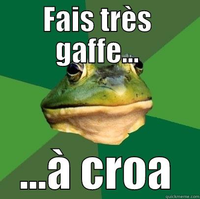 FAIS TRÈS GAFFE... ...À CROA Foul Bachelor Frog