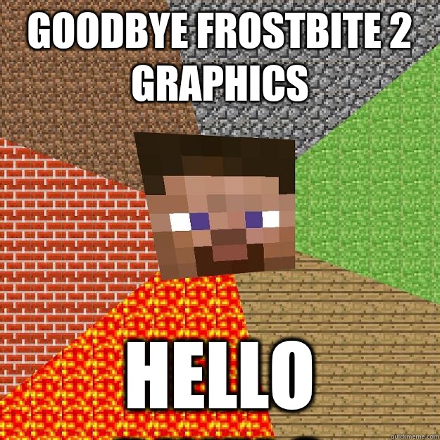 Goodbye Frostbite 2 graphics Hello pixels  Minecraft