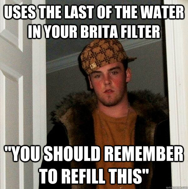 Uses the last of the water in your brita filter 