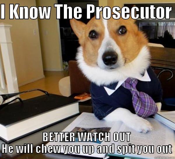 I KNOW THE PROSECUTOR  BETTER WATCH OUT HE WILL CHEW YOU UP AND SPIT YOU OUT Lawyer Dog