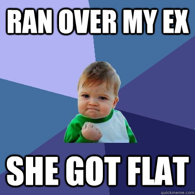 Ran over my ex she got flat  Success Kid