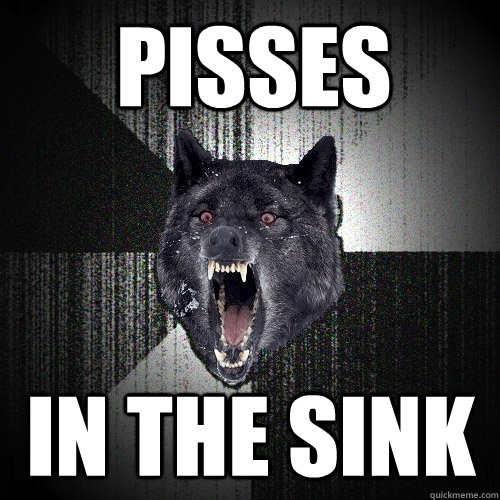 pisses in the sink  Insanity Wolf