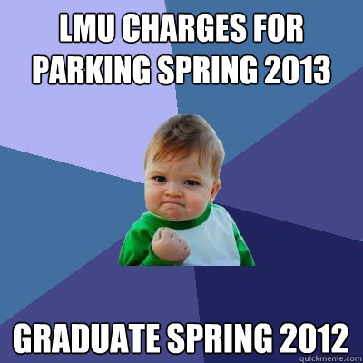 LMU charges for parking Spring 2013 Graduate Spring 2012  Success Kid