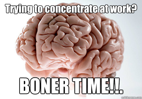 Trying to concentrate at work? BONER TIME!!.   Scumbag Brain