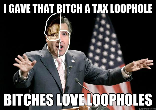 I GAVE THAT BITCH A TAX LOOPHOLE BITCHES LOVE LOOPHOLES  