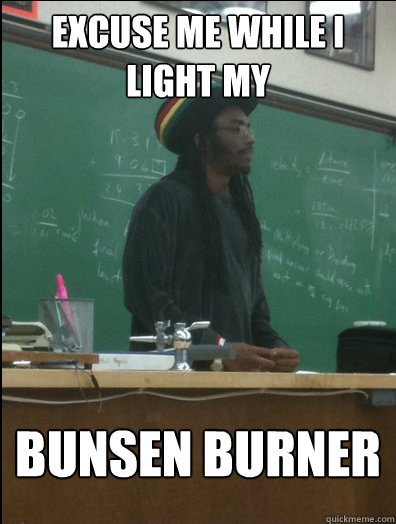 Excuse me while i light my bunsen burner  Rasta Science Teacher