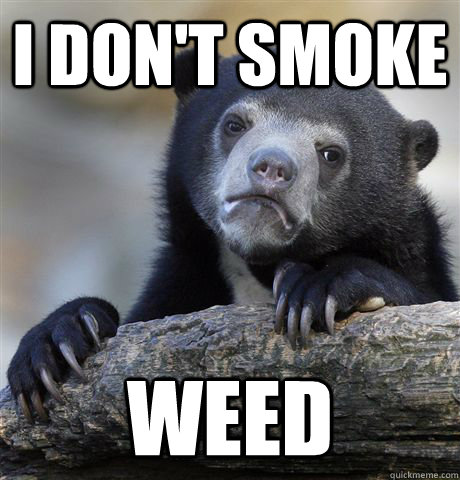 I don't smoke  weed  Confession Bear