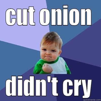 CUT ONION DIDN'T CRY Success Kid